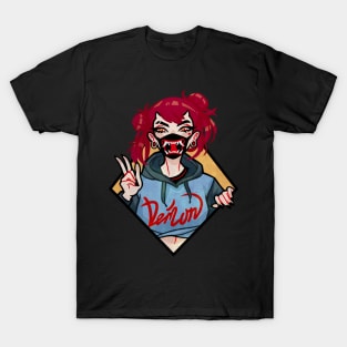 Demon girl with mask T-Shirt